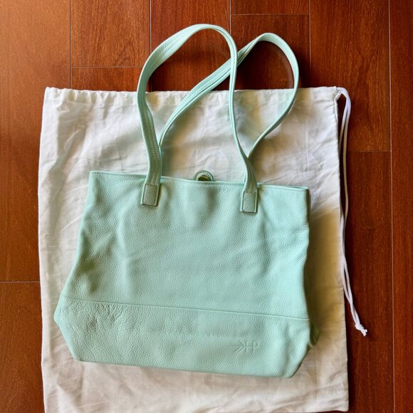 FRESHLY PICKED Original Leather Carryall Bag - Baby Blue - Great Condition - Picture 16 of 16